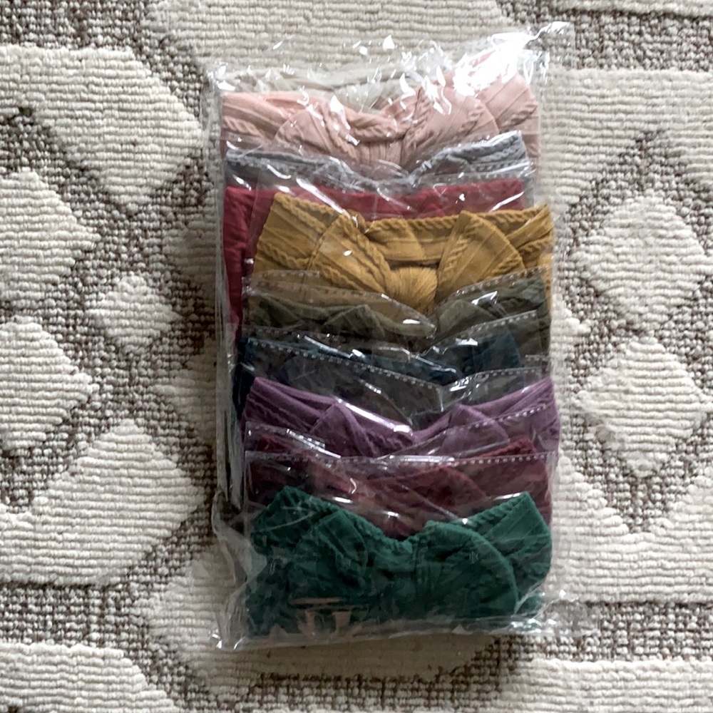 10 piece baby girl head band set
